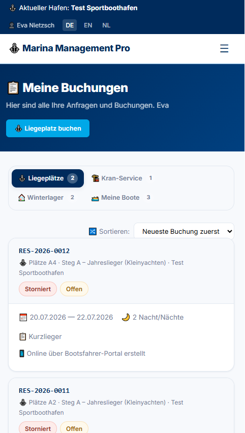 Meine Buchungen